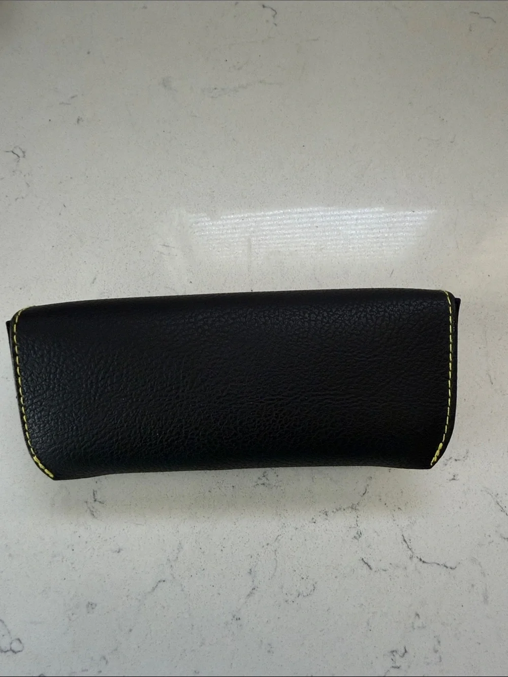 Authentic MOSCOT NYC Black Eyeglass Case Yellow Stitching Snap Closure Case Only